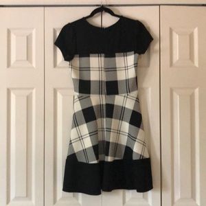 Houndstooth fit & flair cap sleeve dress NEW